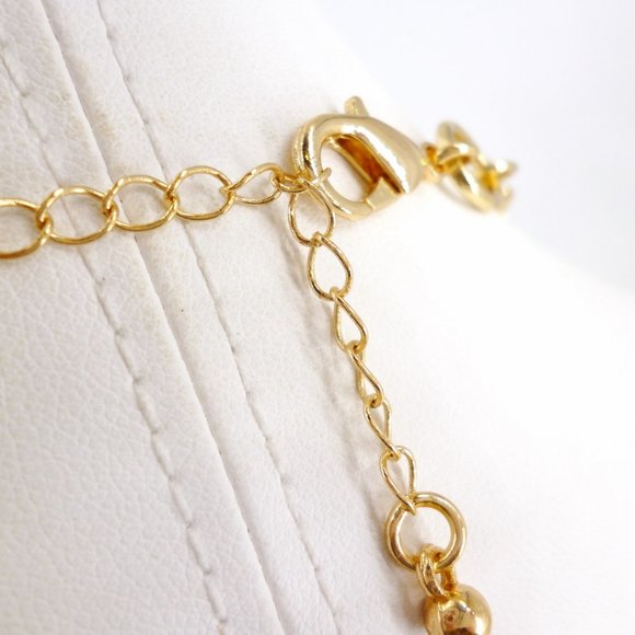 Cluster Necklace Red Crystal & Gold Deep Claret Faceted NWOT 17.5" Perfect Cond - Picture 3 of 4